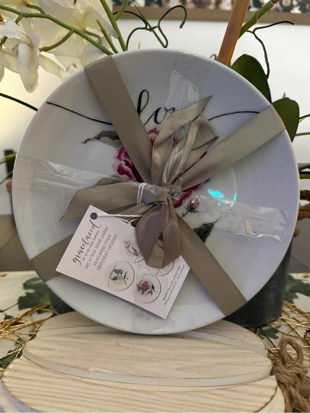 GraceLaced by Ruth Chou Simons set of four Fruit Of The Spirit Plate Set New!